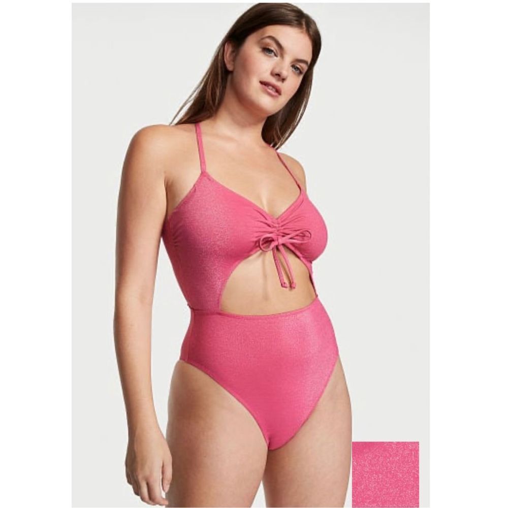VICTORIA'S SECRET SWIM Ruched Shine Cutout One-Piece Swimsuit